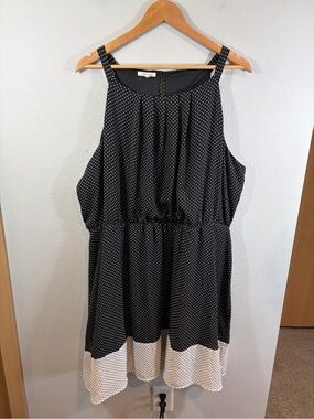 Maurices Black and White Polka Dot Sleeveless Midi Dress